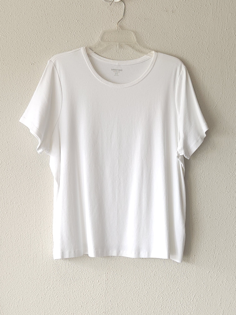 Lands' End White Short Sleeve Crewneck Tee PLUS SIZE PETITE 2X/P